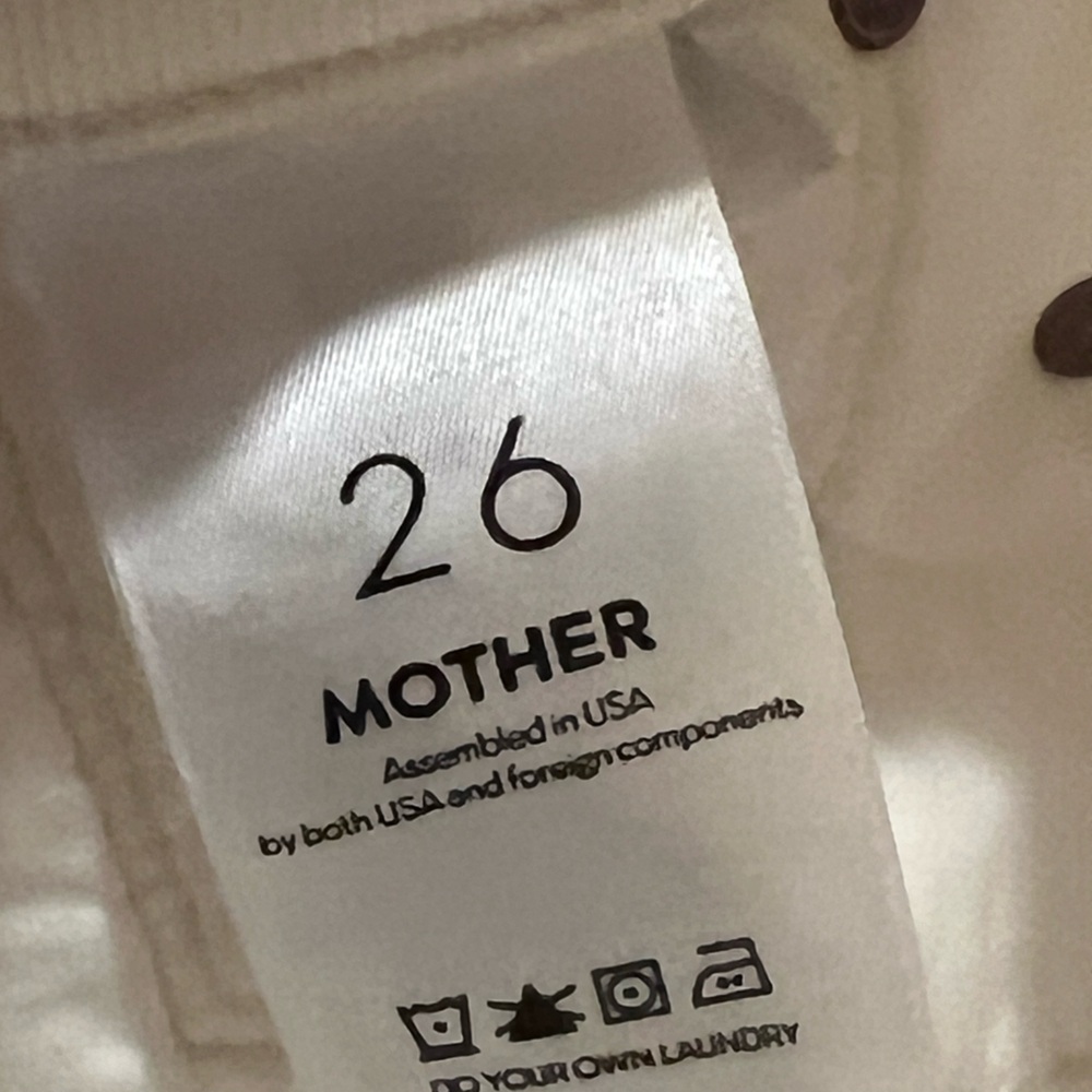 Mother jeans corduroy straight leg size 26 white the insider crop step fray - Picture 9 of 12